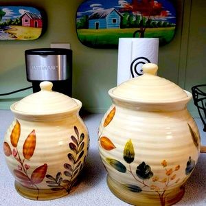 2pc Home Trends "Shadowwood" Canisters